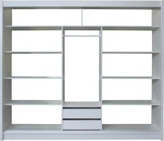 Skříň s posuvnými dveřmi MERINA 250, bílá / černá