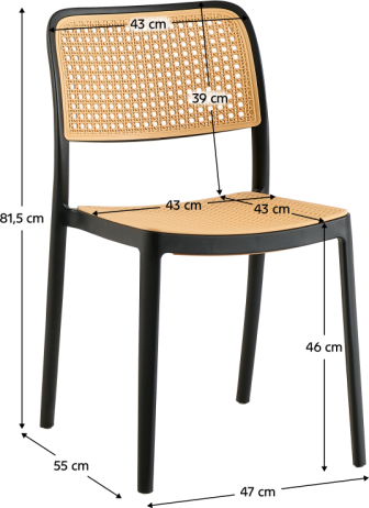Stohovatelná židle Firt TYP 1 černá/béžová