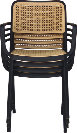 Stohovatelná židle Firt TYP 2 černá/béžová