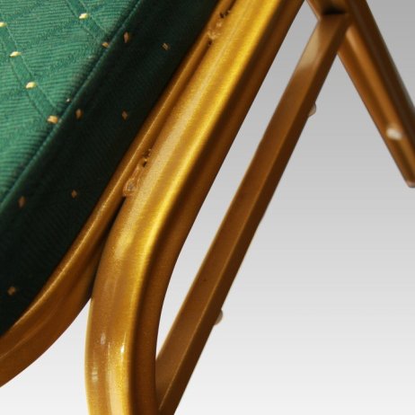Stohovatelná židle ZINA NEW, látka zelená / matný zlatý rám