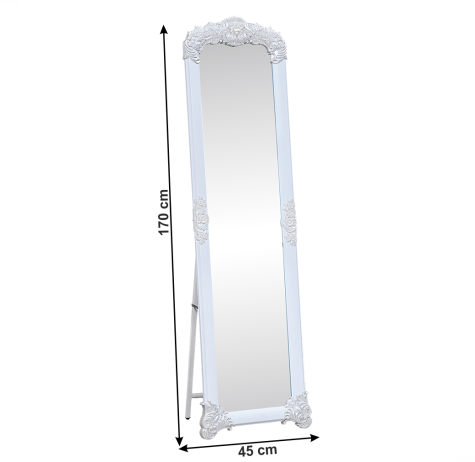Stojanové zrcadlo CASIUS bílá / stříbrná