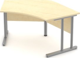 Stůl pracovní vykrojený - hnízdo - kovová podnož