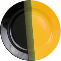 Talíř mělký černo/žlutý 25cm