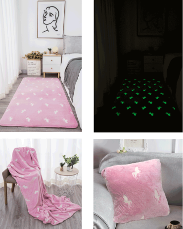Svítící koberec Glow růžová 60x100 cm