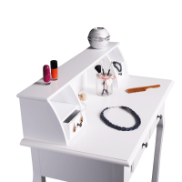 Toaletní stolek s taburetem Furbish, bílá
