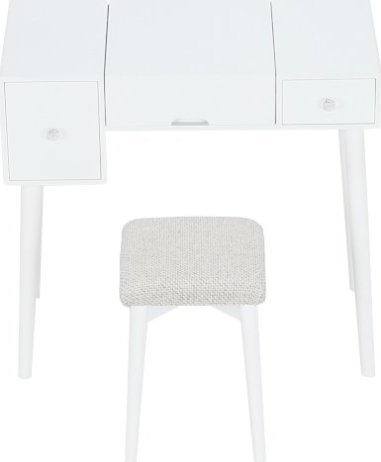 Toaletní stolek s taburetem Prentic, bílá