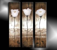 Vícedílné obrazy - Bílé květiny