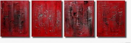 Vícedílné obrazy - Červená abstrakce
