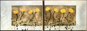 Vícedílné obrazy - Žluté květinky