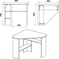 Rohový psací stůl ZAK-2 bílá