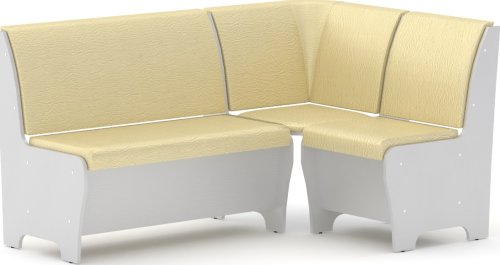 Bílá rohová lavice TUNIS vinyl slonová kost