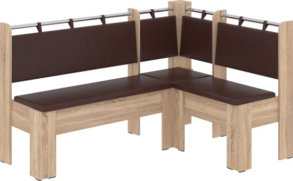 Rohová lavice HEJTMAN wenge, tkanina - savannah hnědá