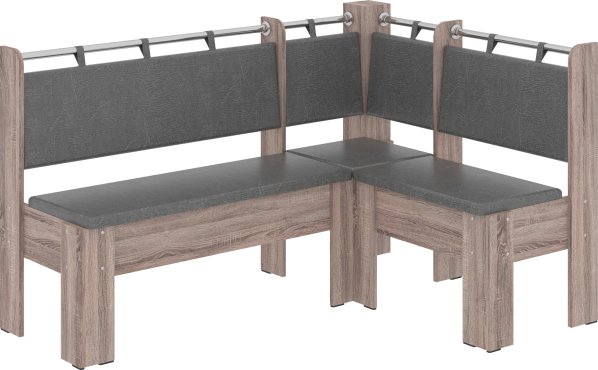 Rohová lavice HEJTMAN wenge, tkanina - savannah hnědá