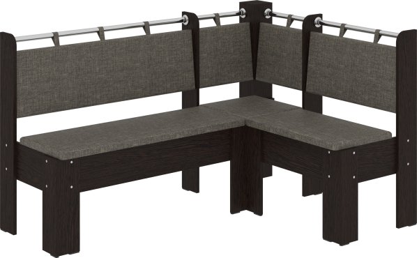 Rohová lavice HEJTMAN wenge, tkanina - savannah káva