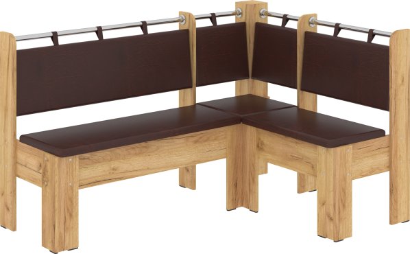 Rohová lavice HEJTMAN wenge, tkanina - savannah káva