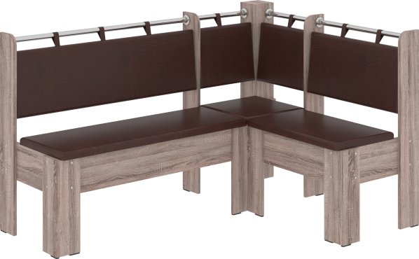 Rohová lavice HEJTMAN wenge, tkanina - savannah káva