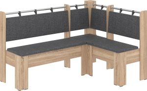 Rohová lavice HEJTMAN wenge, tkanina - savannah tmavě šedá