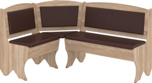 Rohová lavice IMPEROR wenge, koženka - hnědá