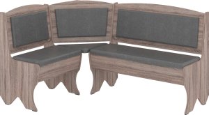 Rohová lavice IMPEROR wenge, koženka - hnědá