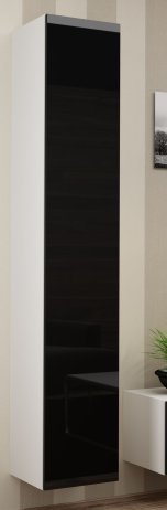Závěsná skříňka Vigo 180, bílá/černý lesk