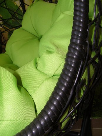 Závěsné křeslo QUEEN tmavé, zelený sedák