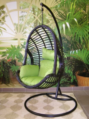 Závěsné relaxační křeslo DARA - zelený sedák