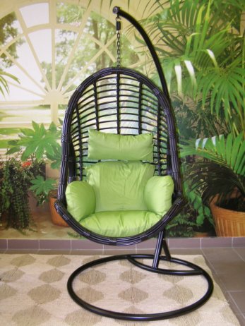 Závěsné relaxační křeslo DARA - zelený sedák