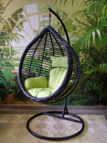 Závěsné relaxační křeslo MONA, zelený sedák