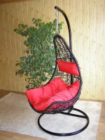 Závěsné relaxační křeslo NELA - červený sedák