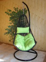 Závěsné relaxační křeslo NELA - zelený sedák
