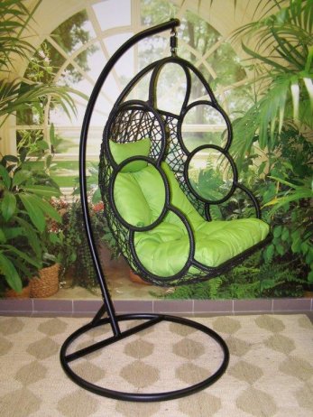 Závěsné relaxační křeslo SEWA, zelený sedák