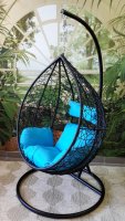 Závěsné relaxační křeslo TARA - modrý sedák