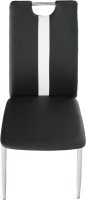 Jídelní židle, černá / bílá ekokůže + chrom nohy, SIGNA
