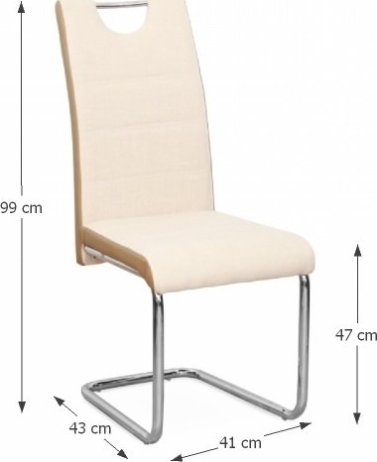 Židle IZMA, ekokůže béžová / béžová látka + chrom
