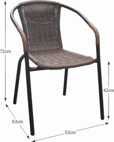 Zahradní židle DOREN, hnědá/ černé nohy