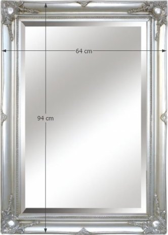 Zrcadlo MALKIA TYP 7, stříbrný dřevěný rám