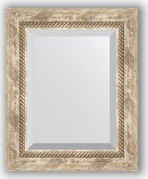 Zrcadlo s fazetou 53x73 cm, provensálský dekor s krouceným detailem