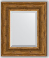 Zrcadlo s fazetou v rámu, leptaný bronz