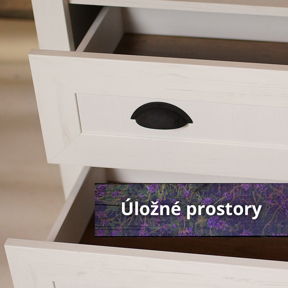 Úložné prostory nábytku Provence